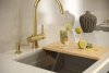 Quadron LOGAN 100 GraniteQ zlewozmywak soft taupe 56x45x21,5 cm 1-komorowy podwieszany z syfonem manualnym miedziany HQJ6045U4PVDC1U